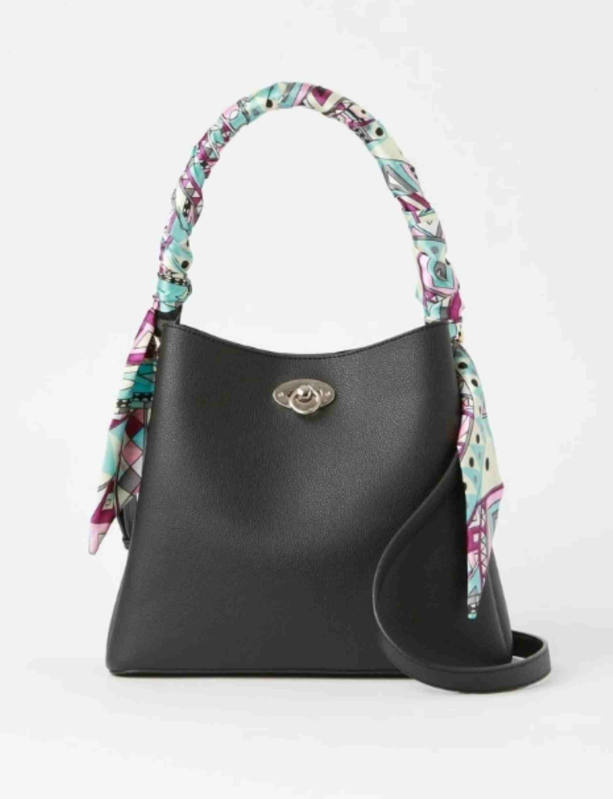 Valentine Shoulder Bag in Black Abstract Leona Edmiston