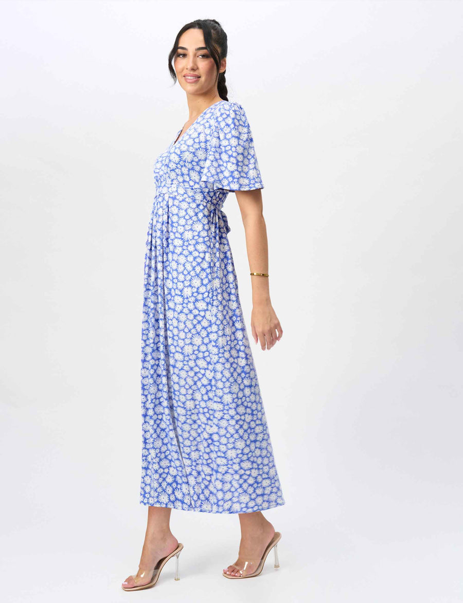 NEW Sally 'Daisy Days Blue' Empire Line Midi Dress