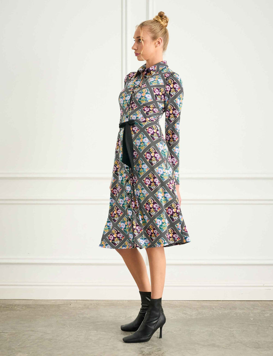 Slate 'Blueberry Sling' Shirtmaker Knee Length Dress