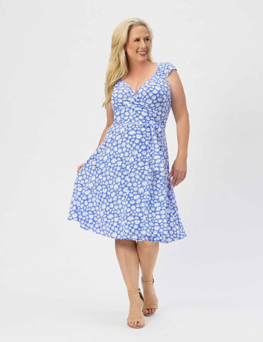 Jessica 'Daisy Days Blue' True Wrap Dress