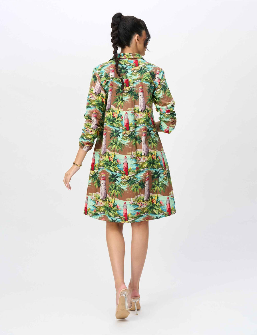 Erica 'Light My Way' 100% Cotton Shirtdress