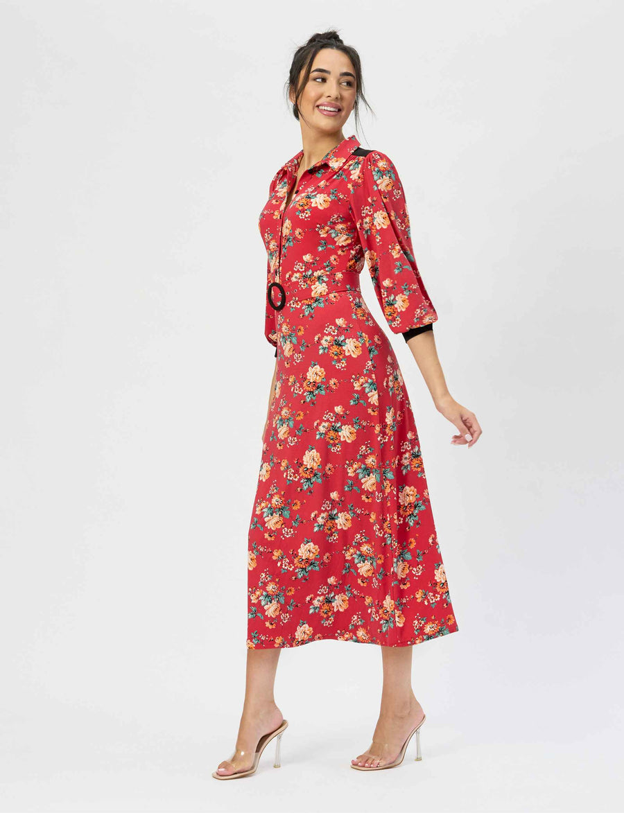 Sutton 'Rambling Roses' Shirtmaker Dress with Belt NEW ARRIVAL