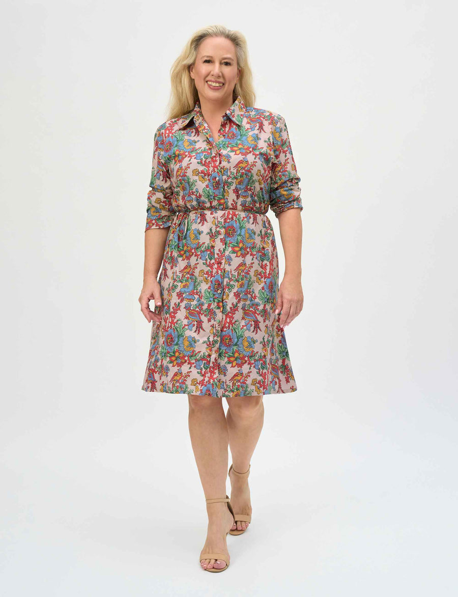 Kate 'Bird Of Paradise' 100% Cotton Shirtdress NEW ARRIVAL