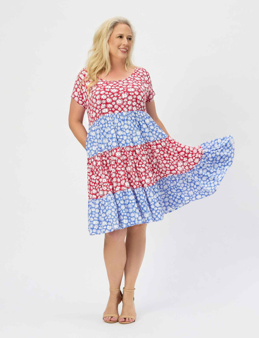 NEW Megan 'Daisy Days' Tiered Shift Dress