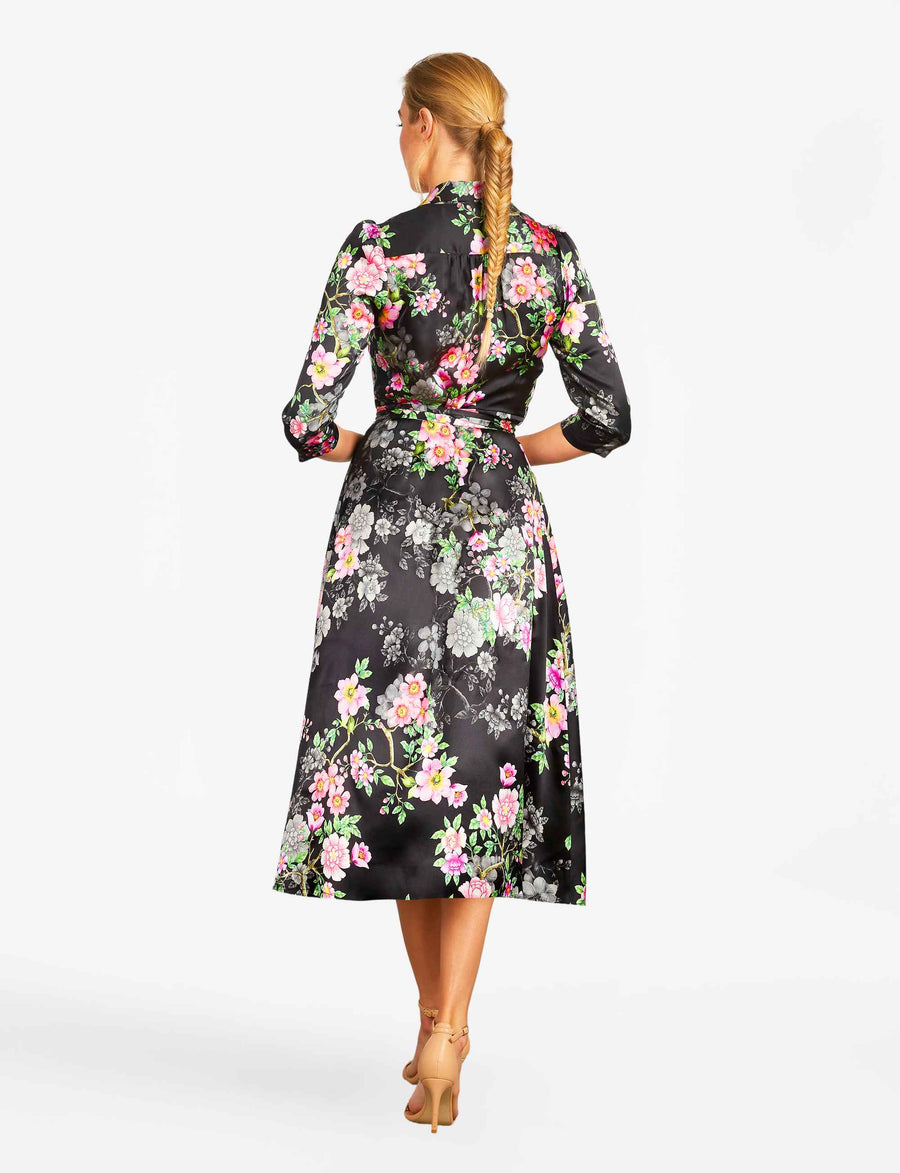 Hyacinth 'Cherry Blossom' Limited Edition 100% Silk Shirtdress (New Arrival)