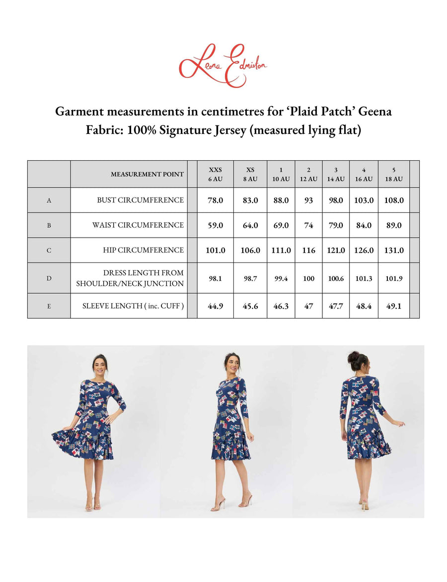 Geena 'Plaid Patch' Fit and Flare Ruffle Dress NEW ARRIVAL