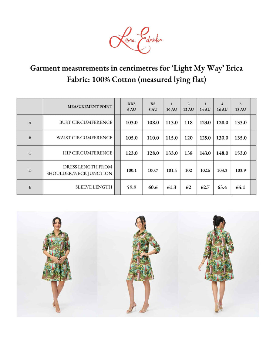 Erica 'Light My Way' 100% Cotton Shirtdress