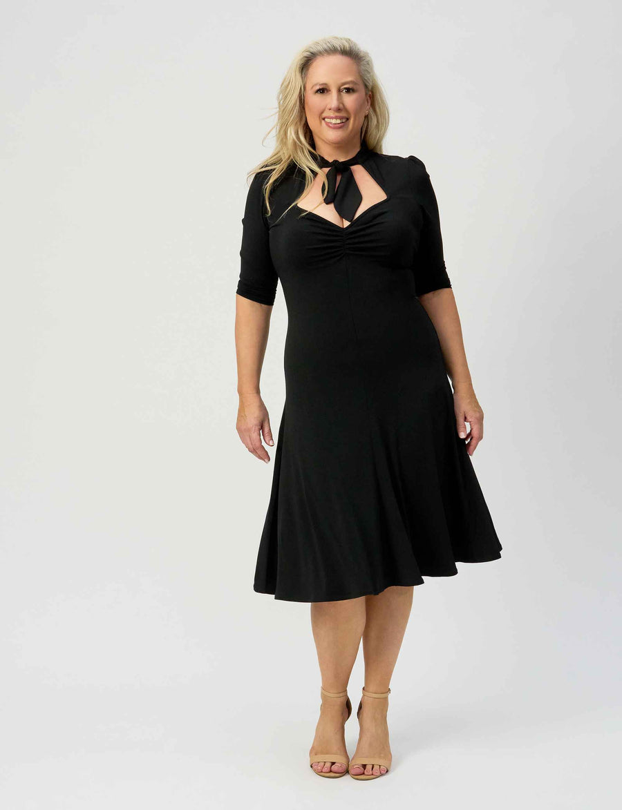 Fortuna 'LBD' Sweetheart Dress with Necktie