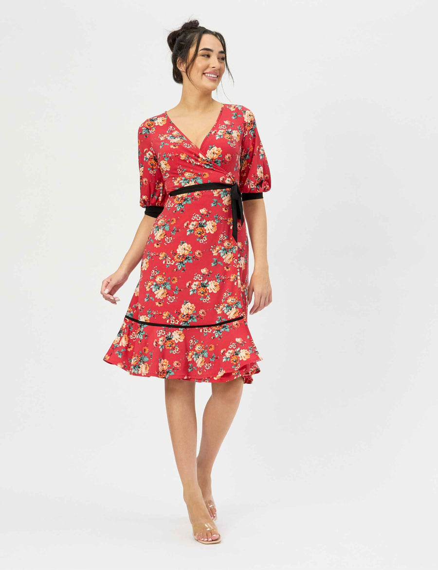 Bonnie 'Rambling Roses' True Wrap Dress NEW ARRIVAL