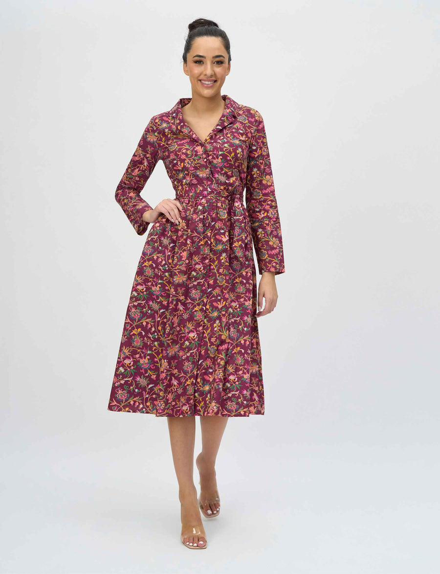 Joan  'Madras Chintz' Cotton Shirtdress