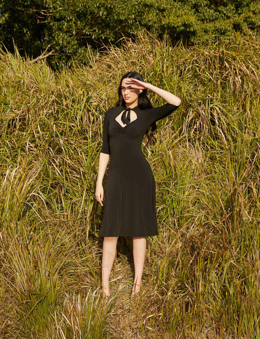 Fortuna 'LBD' Sweetheart Dress with Necktie FINAL SALE