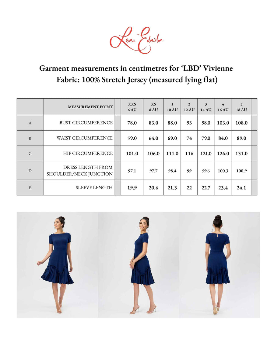 Vivienne 'Navy' Fit and Flare Ruffle Dress (New Arrival)