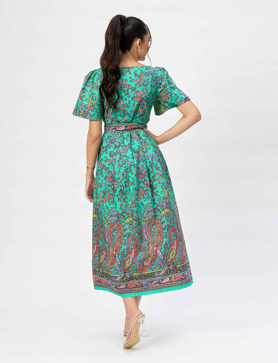 Tarja 'Jaipur Dreams' Fit and Flare Midi Dress