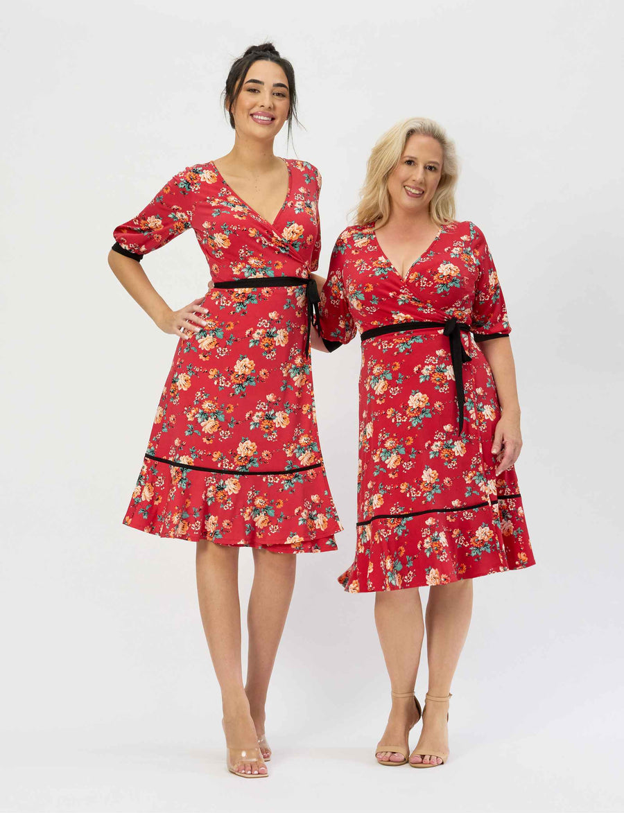 Bonnie 'Rambling Roses' True Wrap Dress NEW ARRIVAL