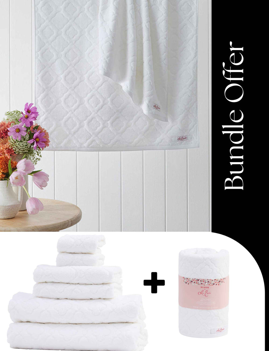 Eight Piece Cotton Towel Bundle - White