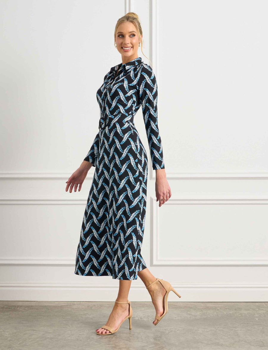 Seya 'Harvest Bounty Black' Shirtmaker Dress with Belt