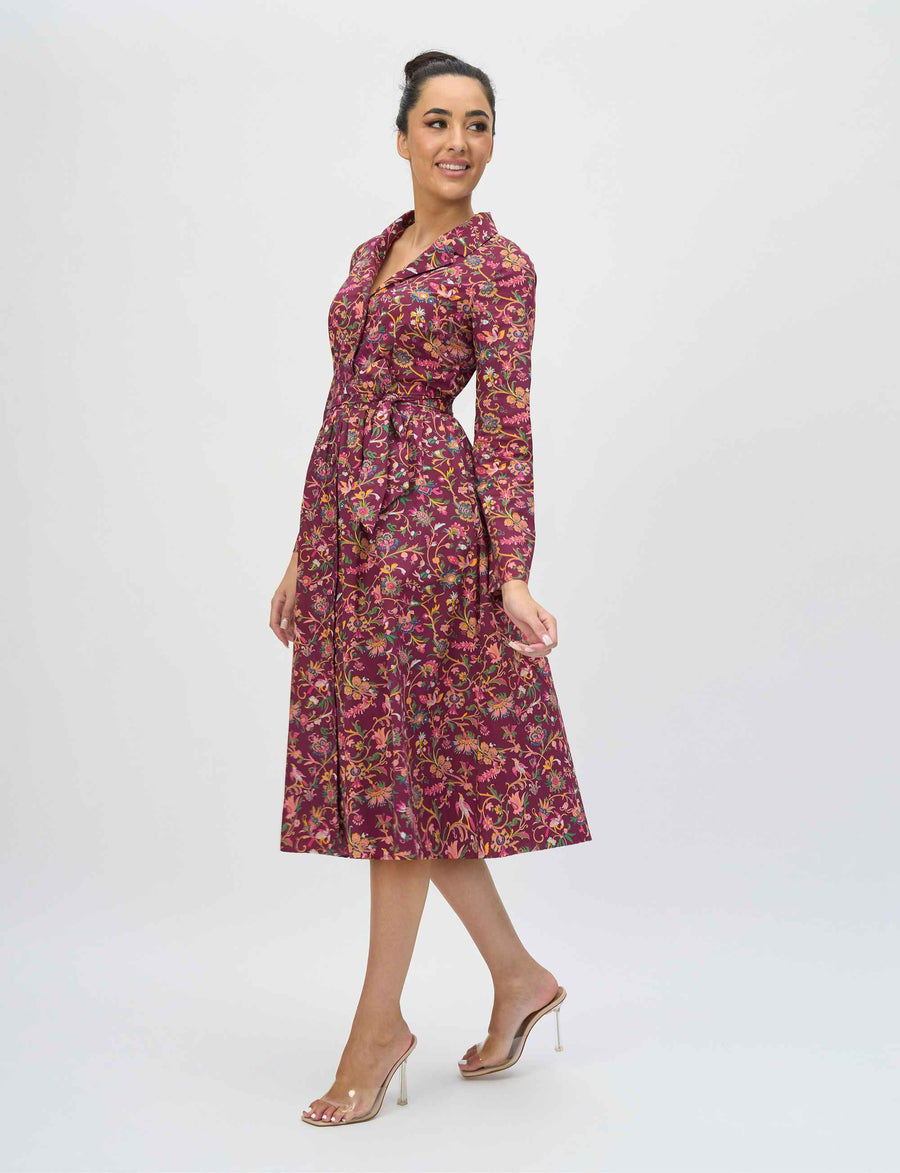 Joan  'Madras Chintz' Cotton Shirtdress