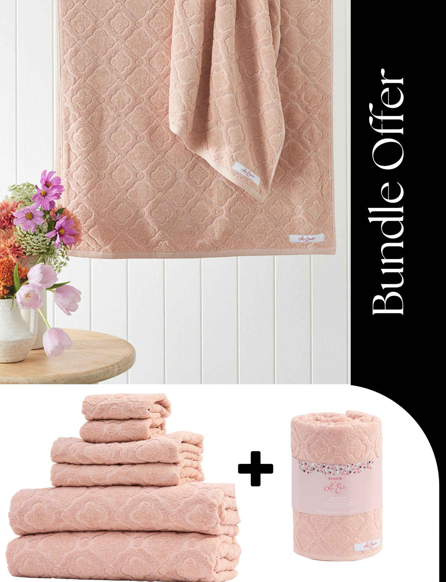 Eight Piece Cotton Towel Bundle - Dusty Pink