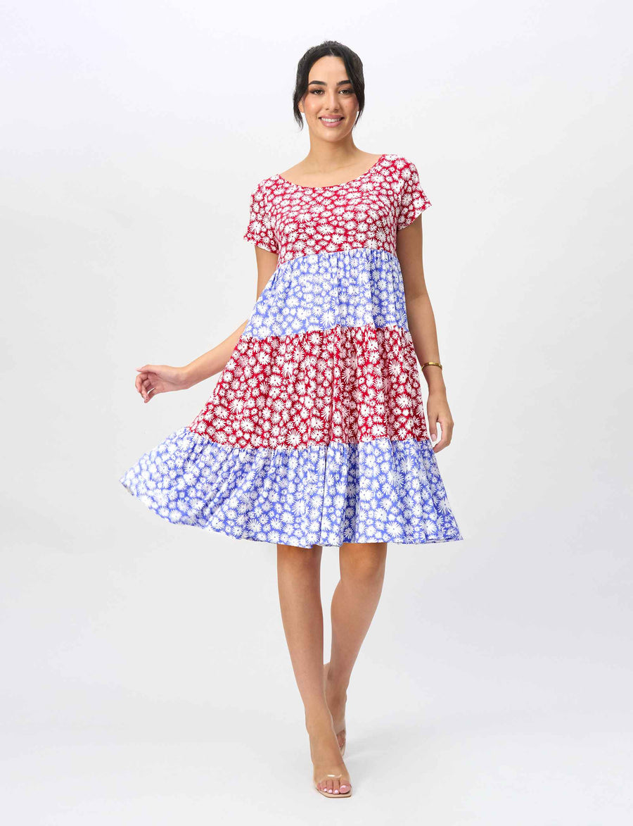 Megan 'Daisy Days' Tiered Shift Dress