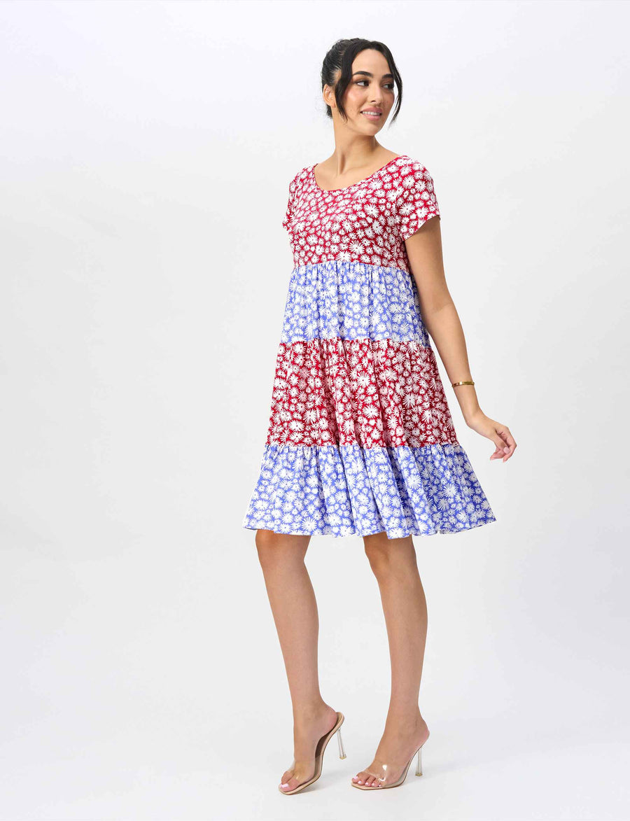 Megan 'Daisy Days' Tiered Shift Dress