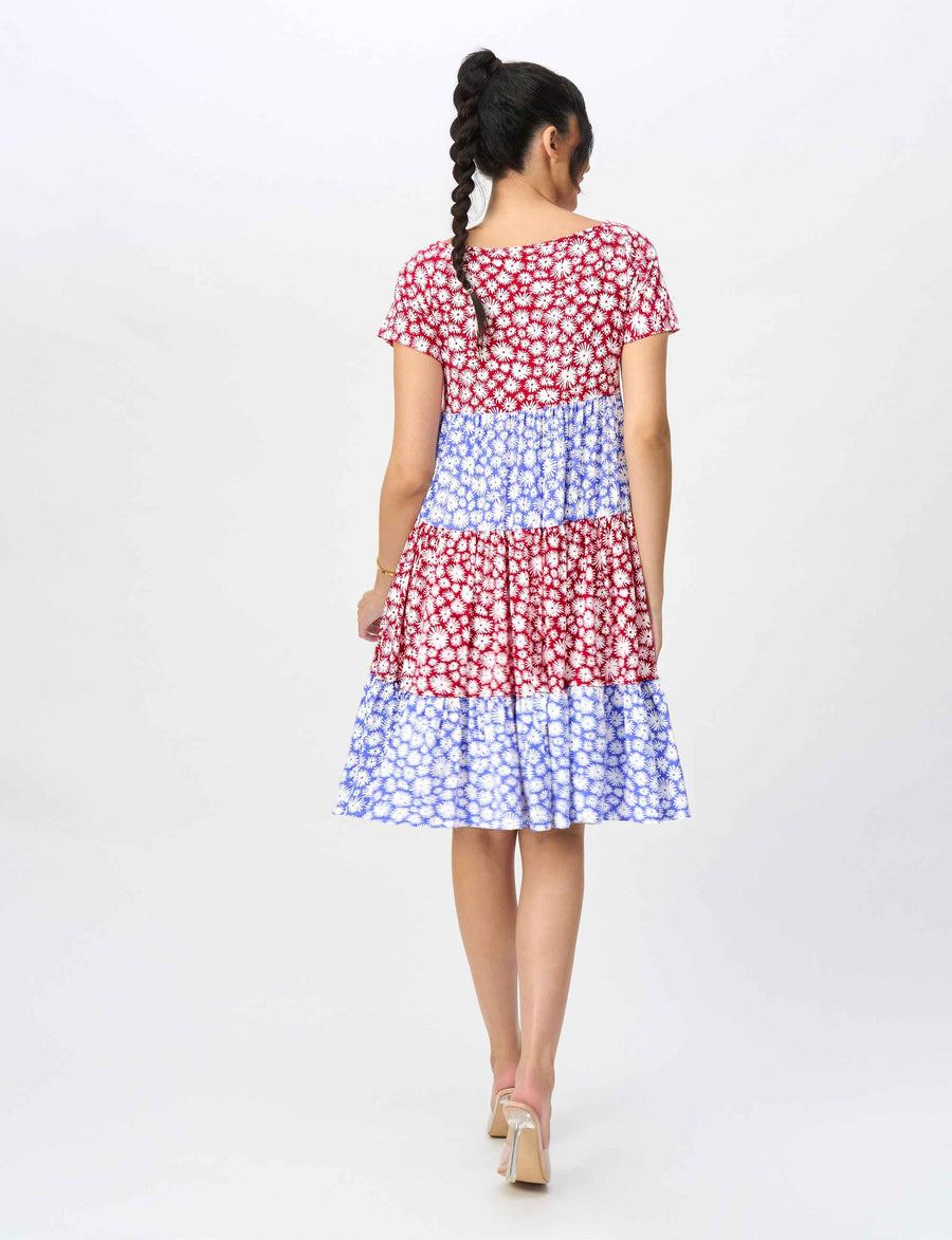 Megan 'Daisy Days' Tiered Shift Dress