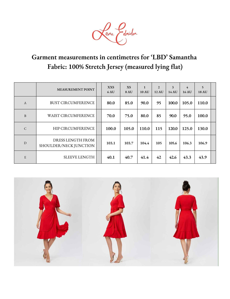 Samantha "Red" True Wrap Flared Frill Dress (New Arrival)