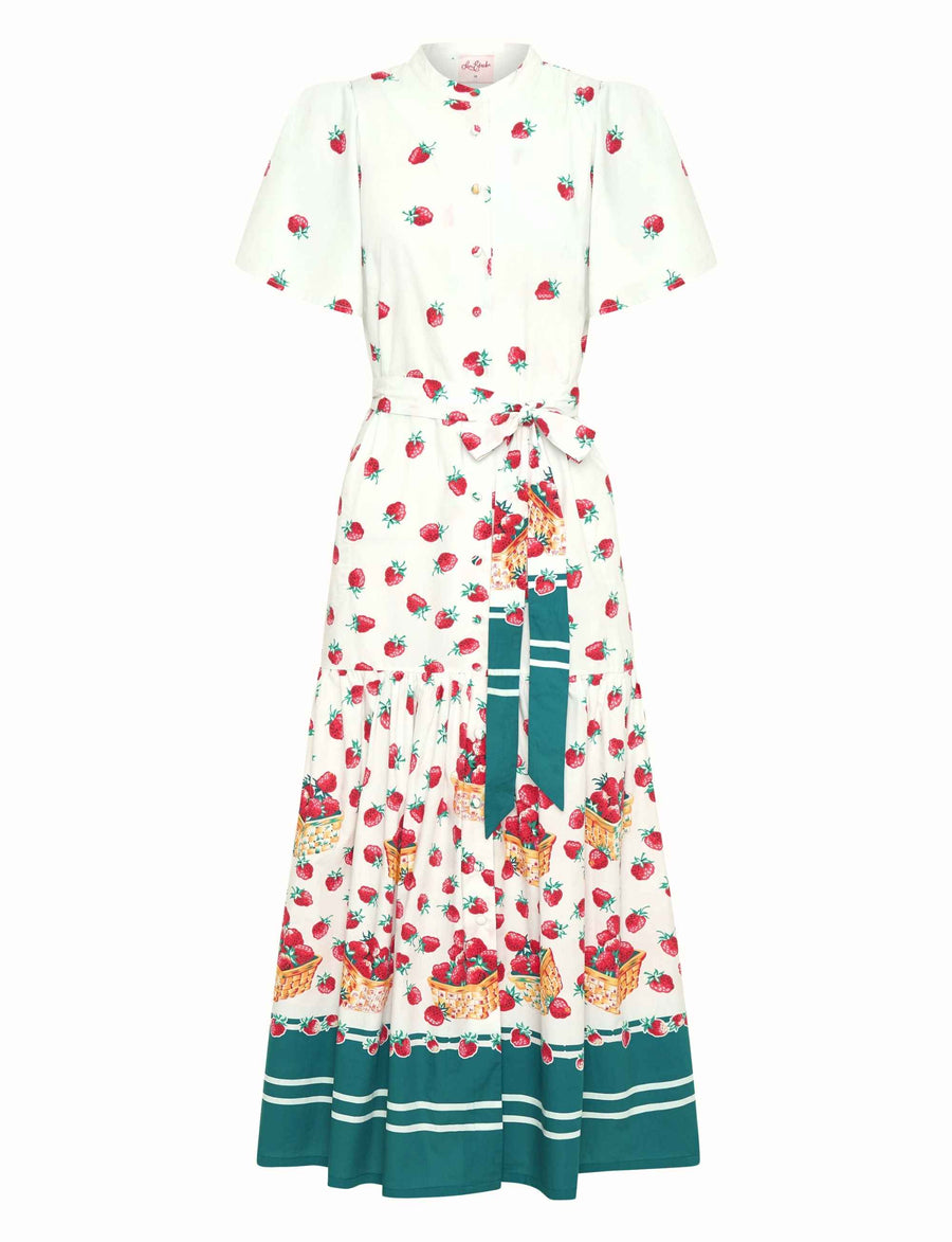 NEW Laura 'Strawberries & Cream' 100% Cotton Shirtdress