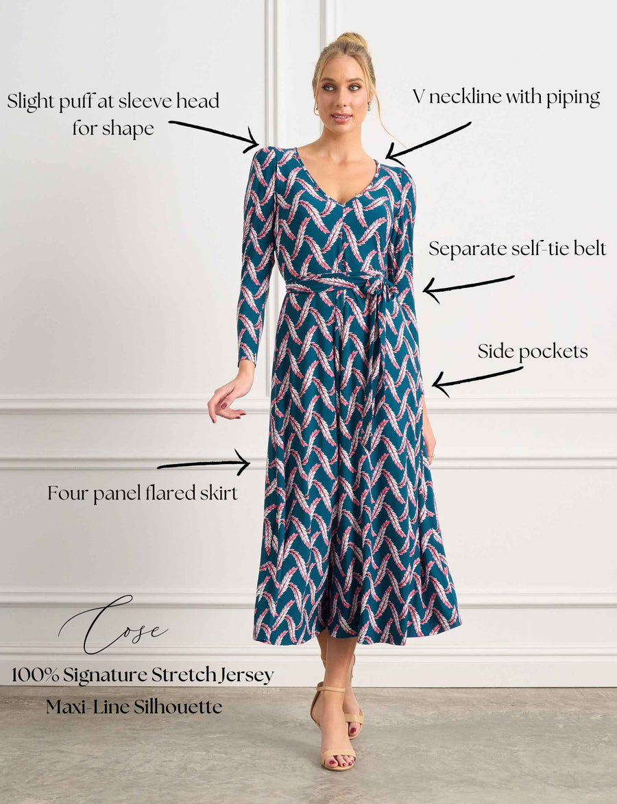 Cose 'Harvest Bounty Teal' Maxi-line Dress