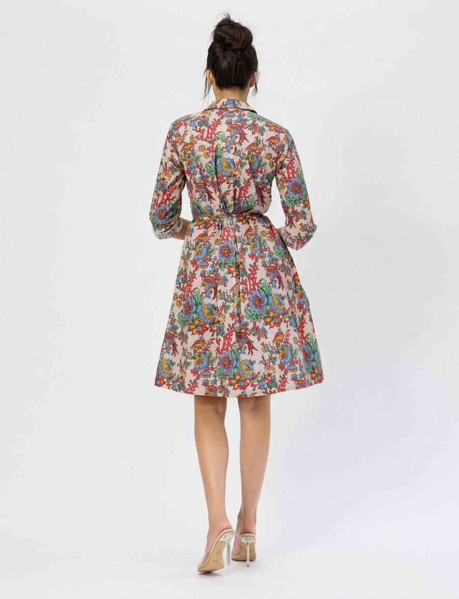 Kate 'Bird Of Paradise' 100% Cotton Shirtdress NEW ARRIVAL