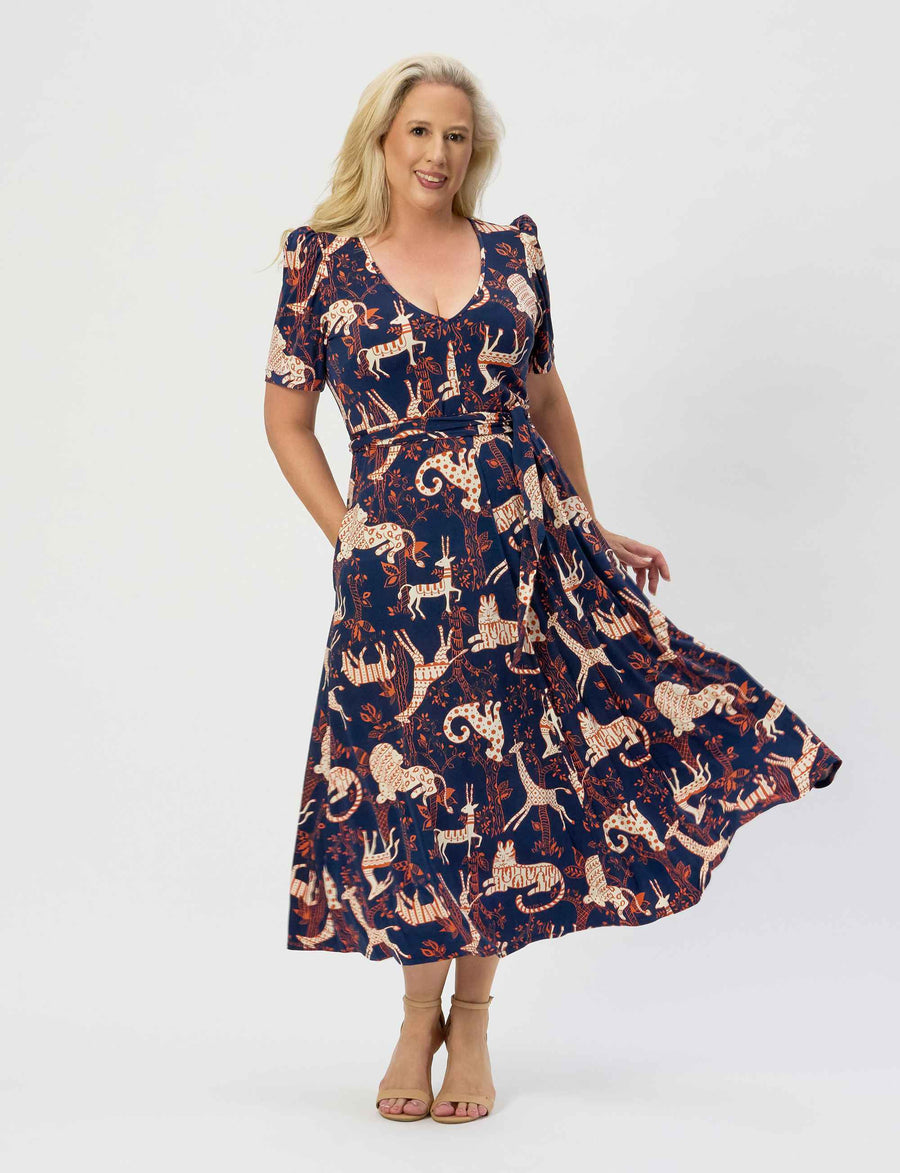 Morgan 'Animal Party' Maxi-line Dress