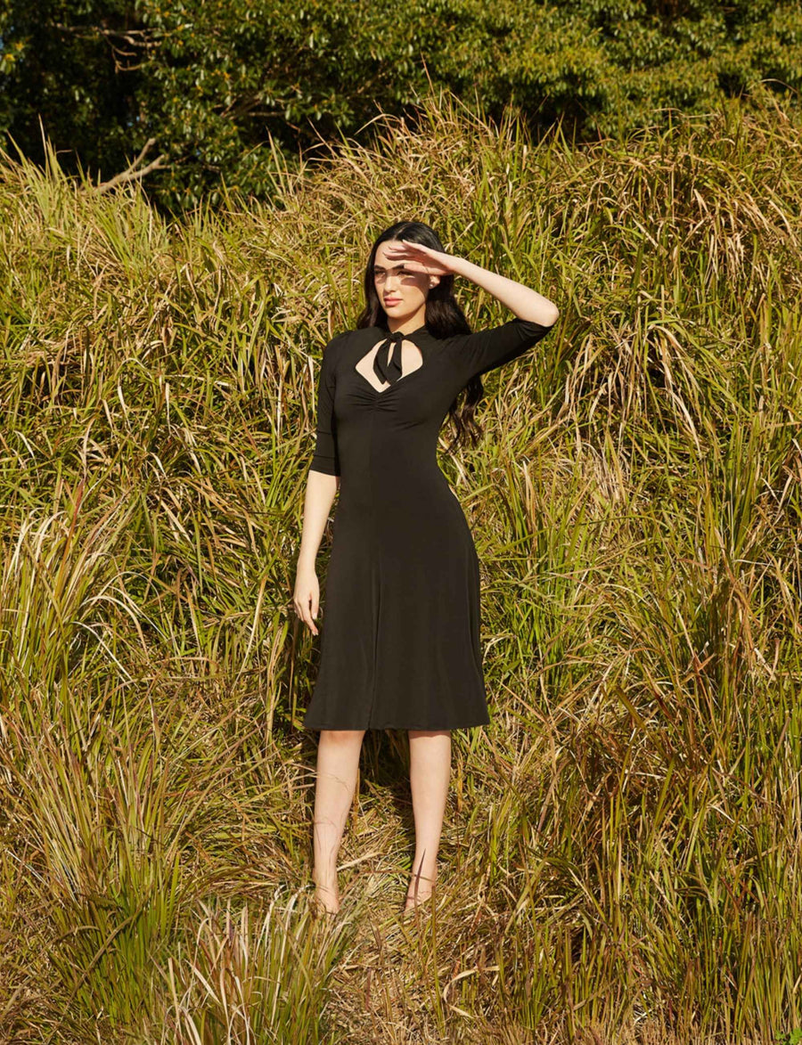 Fortuna 'LBD' Sweetheart Dress with 'Kiss Kiss' Knotted Headband FINAL SALE