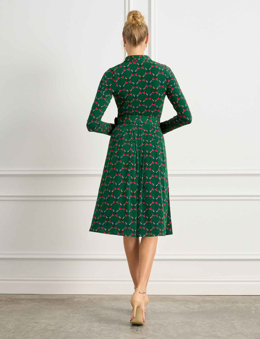 Ally 'Cross My Heart' Shirtmaker Knee Length Dress with Belt