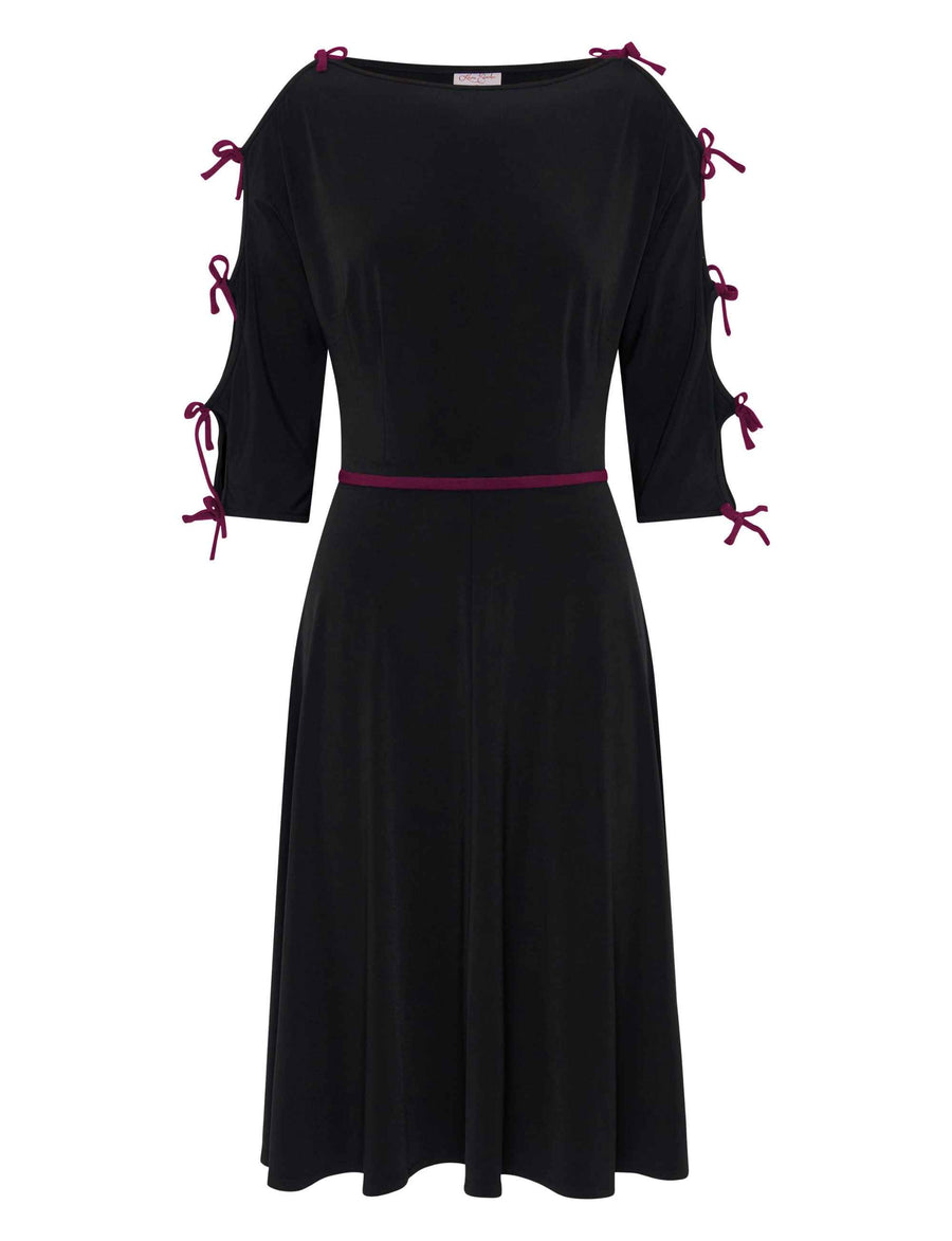 Gigi 'Merlot' Fit and Flare Dress with Ties NEW ARRIVAL