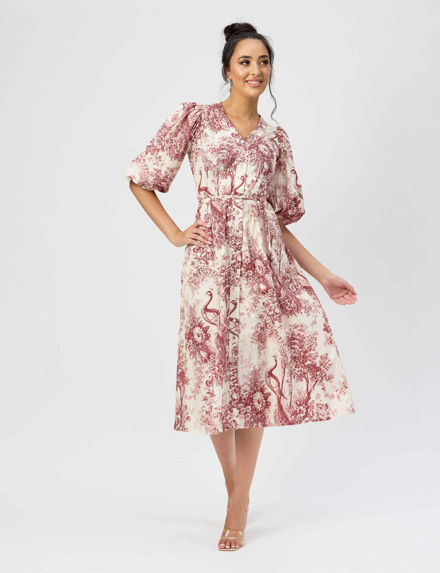 Caroline 'Paradise' Fit and Flare Shirtdress (New Arrival)