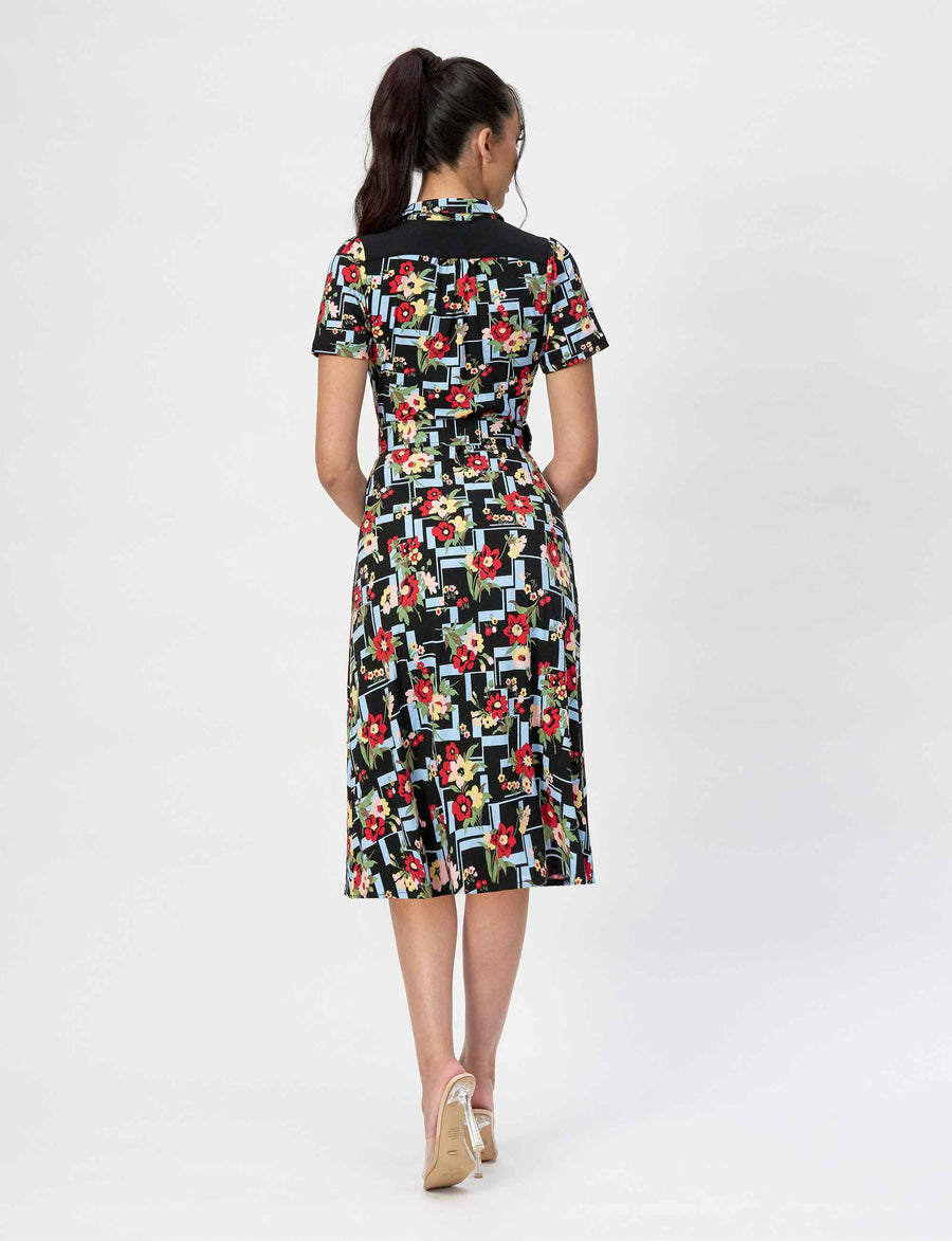 Eva 'Hopscotch' Shirtdress with Matching Belt