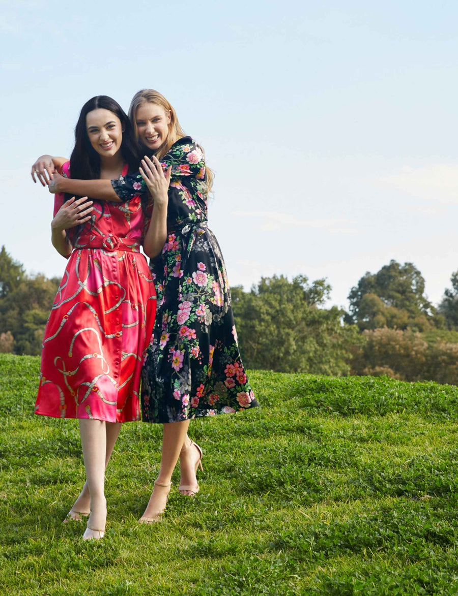 Hyacinth 'Cherry Blossom' Limited Edition 100% Silk Shirtdress (New Arrival)