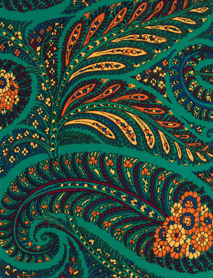 Turban Printed Jersey 'Peacock Parade'