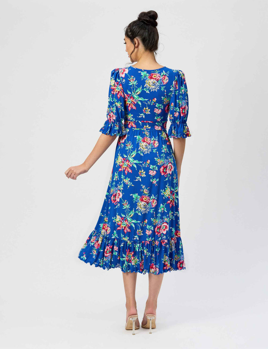 Veronica 'Trailing Blossoms' Fit and Flare Midi Dress