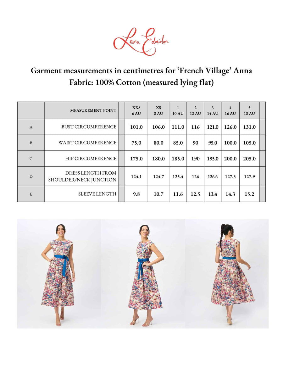 Anna 'French Village' 100% Cotton Fit and Flare Dress