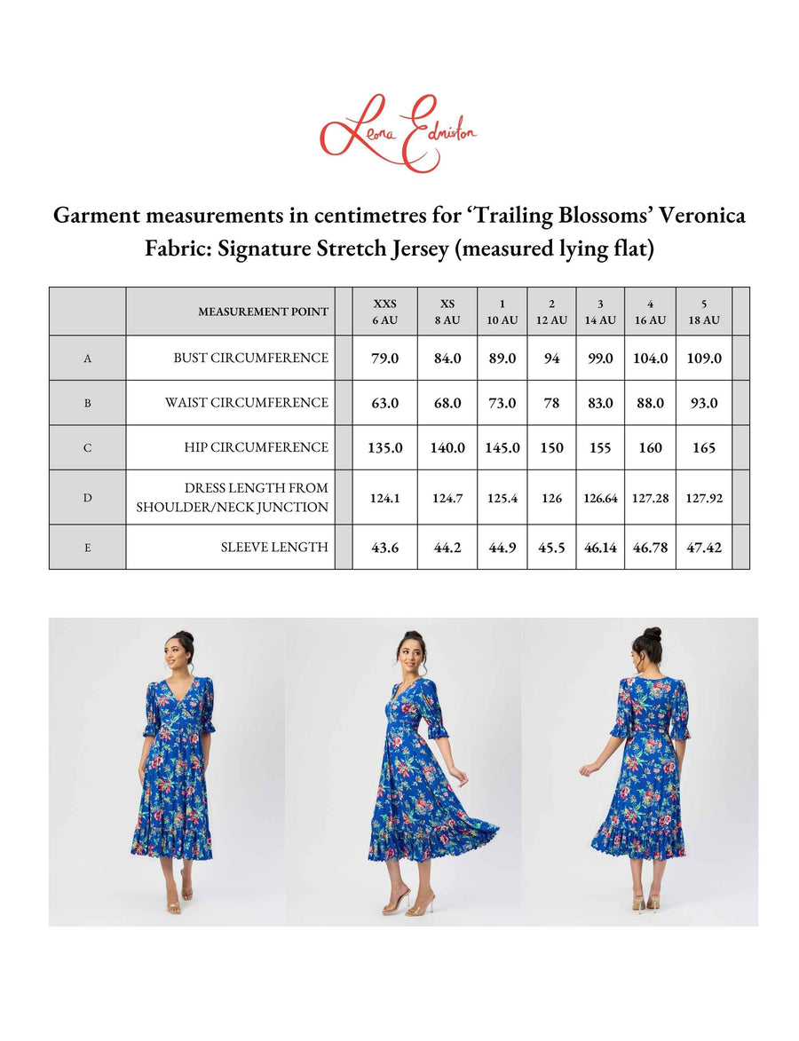 Veronica 'Trailing Blossoms' Fit and Flare Midi Dress (New Arrival)