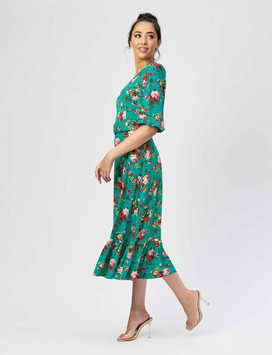 Avri 'Spring Spray' Fit and Flare Belted Dress (New Arrival)