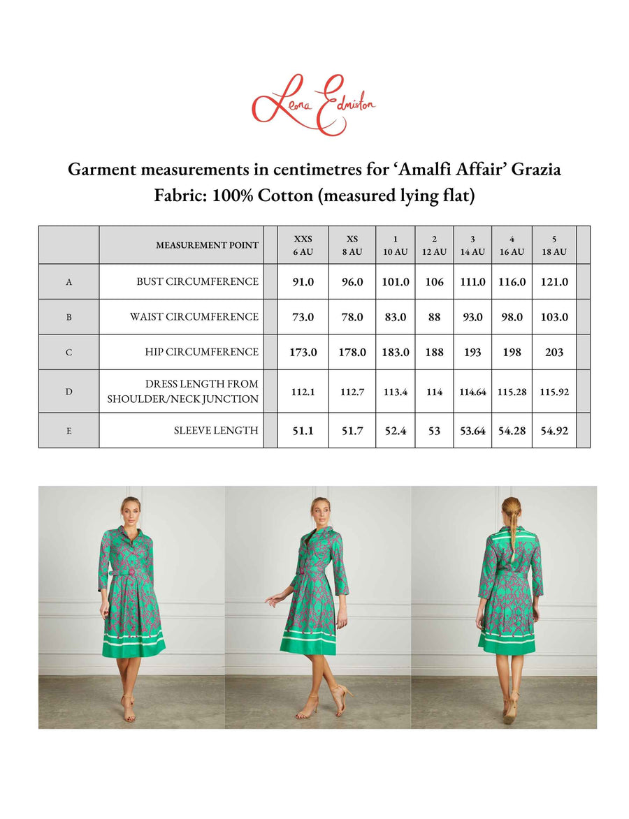 Grazia 'Amalfi Affair' Green/Pink Shirtdress with Belt