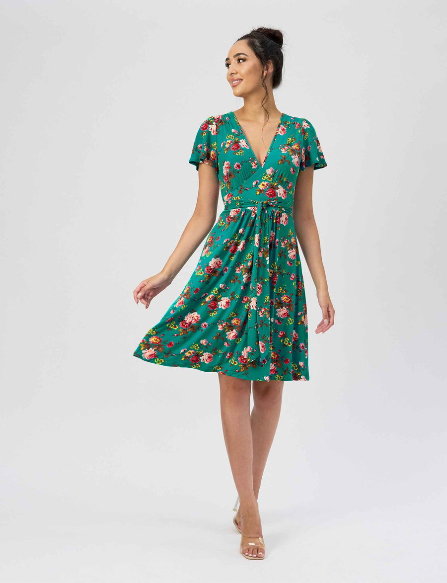 Maia 'Spring Spray' Butterfly Sleeve Dress (New Arrival)