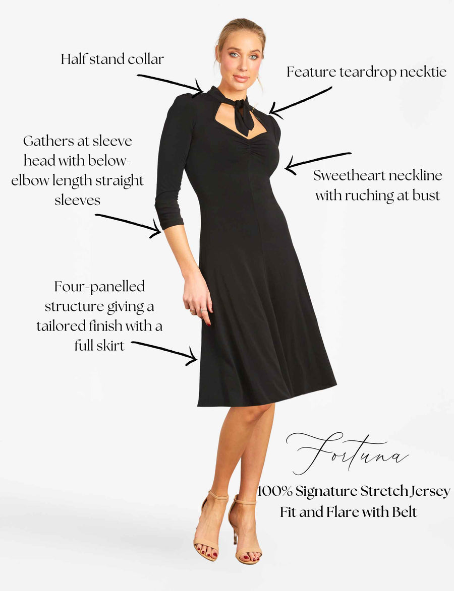 Fortuna 'LBD' Sweetheart Dress with Necktie FINAL SALE