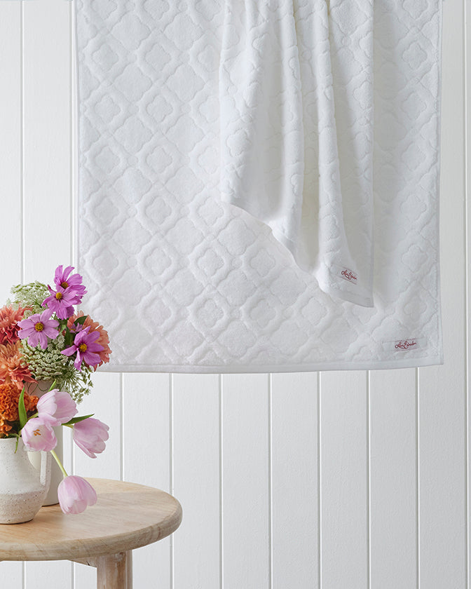 Bloom Cotton Bath Towels 650GSM - White