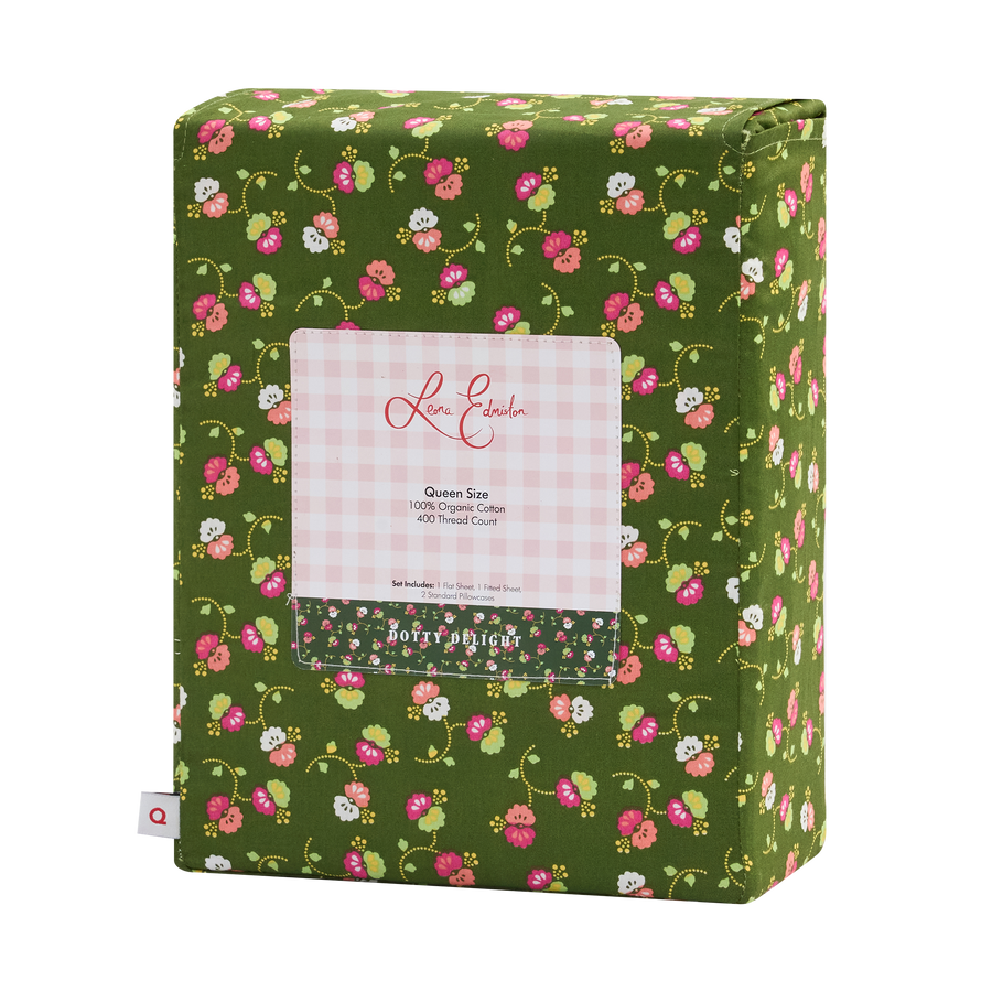 Dotty Delight 400TC Organic Cotton Sateen Sheet Set - Dotty Delight