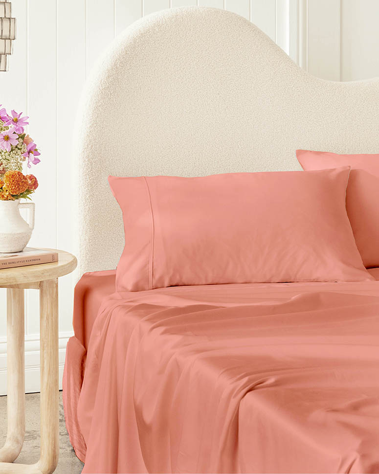 400TC Organic Cotton Sateen Sheet Set - Watermelon