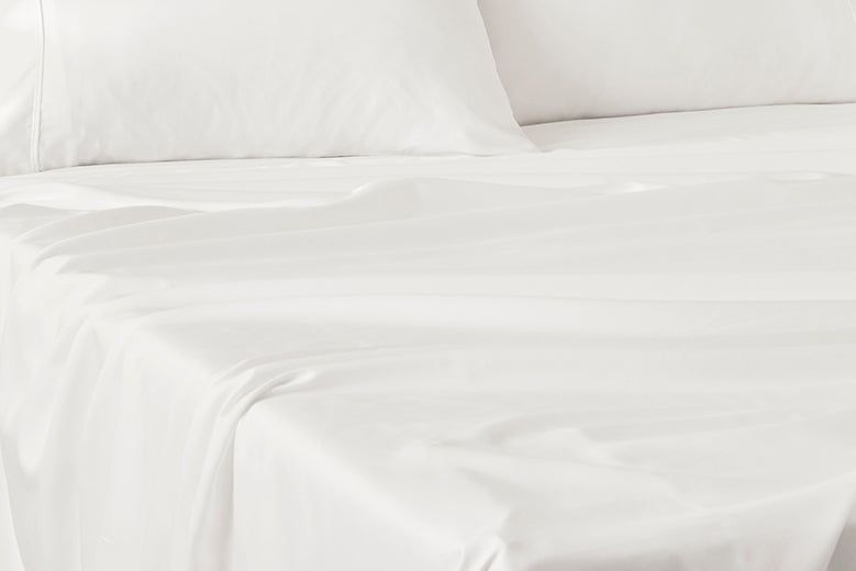 400TC Organic Cotton Sateen Sheet Set - White