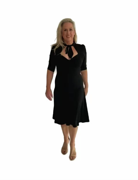 Fortuna 'LBD' Sweetheart Dress with Necktie