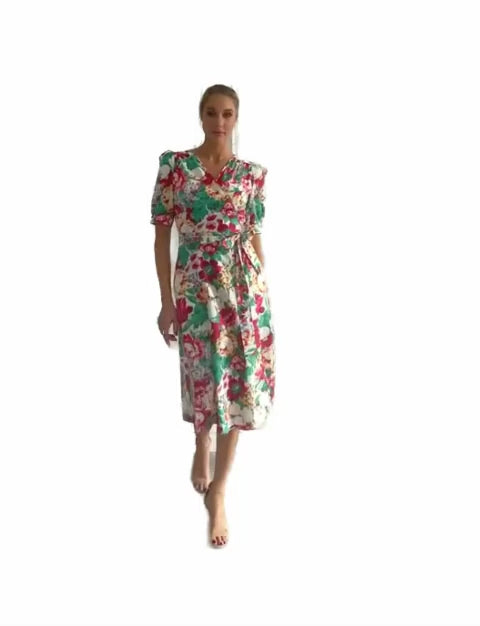 (Pre-Sale) Brinkley 'Open Garden' True Wrap Midi Dress